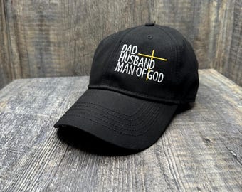 Dad husband man of God hat, Christian hat, dad hat, father gift, Father’s Day present, dad gifts, religious dad hats