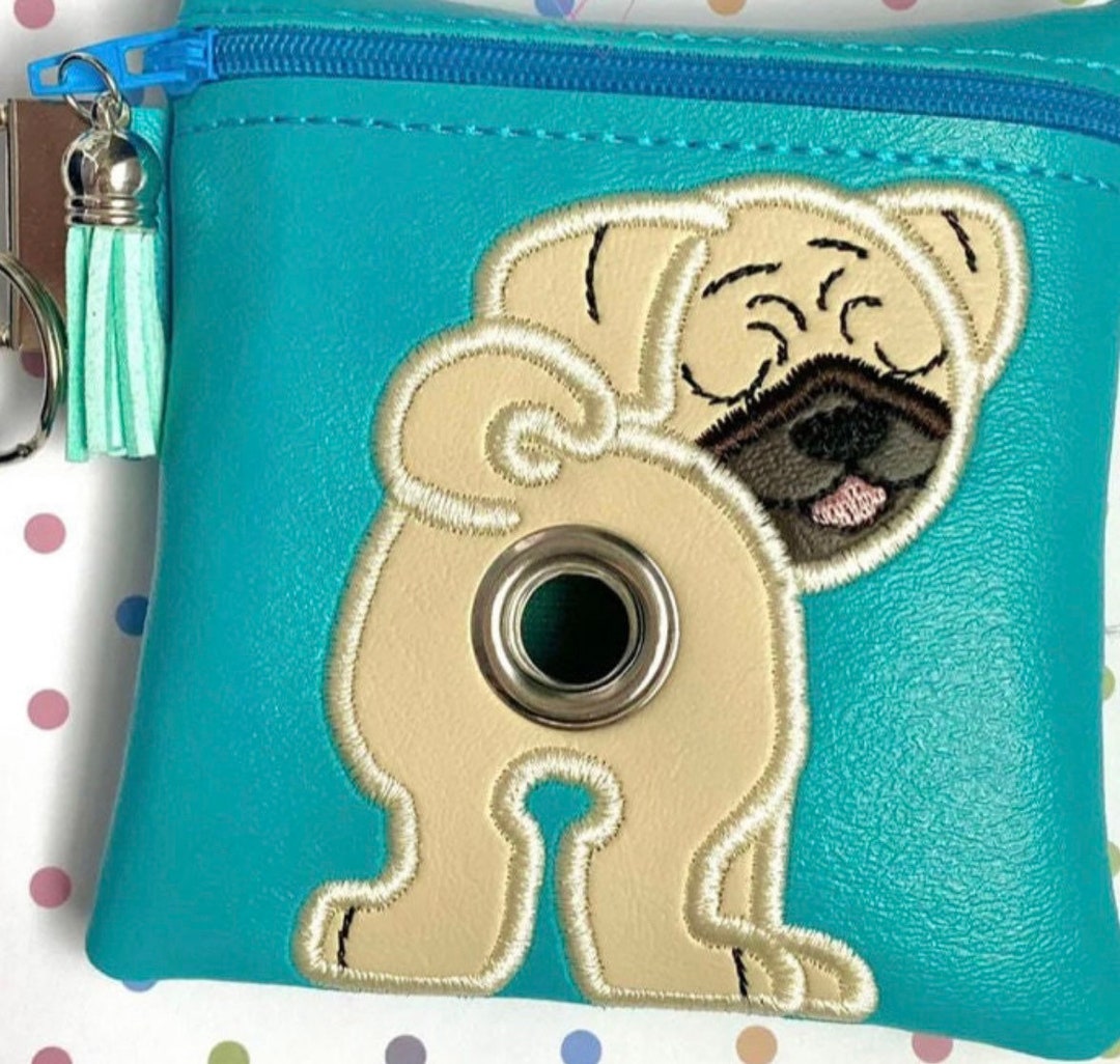 Pug Doggy Poo Bag Holder, Dog Poo Bag Holder, Dog Breeds Bag, Dog Lover