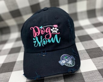 Dog Mom Baseball Hat, Dog mom  hat, Mom hat, distressed mom hat, new dog gift, Dog lover gift, Mother’s Day gifts, new puppy gifts