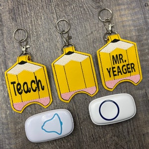 Pencil Classroom Doorbell Holder, Class Bell Case Key Chain, Class Lanyard Accessory, Teacher Gift, Teacher Appreciation