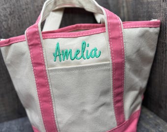 Monogram canvas tote bag, small monogram tote bag, flower girl tote bag, monogram bridal gift, monogram canvas bag, bridesmaid gifts
