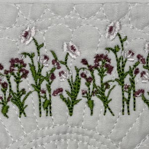 Wildflower Nursery Quilt, Dragonfly Blanket, Baby Heirloom Quilt Embroidered Flowers Baby Blanket Personalized Baby Blanket Baby Shower Gift