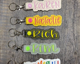 Name tag keychain, embroidered name keychain, backpack tag, personalized keychain, backpack keychain, custom name tag, diaper bag tag