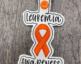 Leukemia awareness, leukemia awareness keychain, cancer support gift, cancer survivor gift, leukemia keychain
