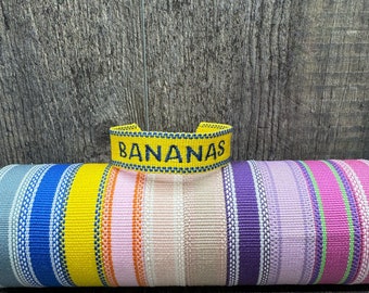 Personalized Embroidered Woven Bracelet, Tassel Friendship bracelet,  Bohemian Custom Braided Boho bracelet, Bachelorette gift, name gift