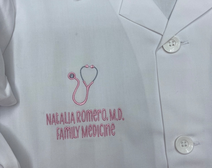Kids' custom lab coat, embroidered personalized kids lab coat, kids doctor coat, embroidered white coat for kids, kids scientist coat
