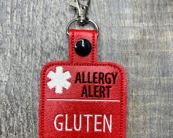 Epipen Inside Medical Awareness Tag Snap Tab Keychain, Epipen awareness keychain, medical alert bag tag, medical alert keychain