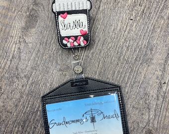 Personalized Medicine Bottle Pharmacy Healthcare Badge Reel, pharmacist Badge Reel, Pharmacy tech Badge Reel, Healthcare Badge Reel, ID