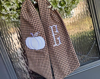 Fall initial Door Wreath Sash, personalized door hanger, personalized wreath, wreath sash, door wreath decor, door wreath sashes