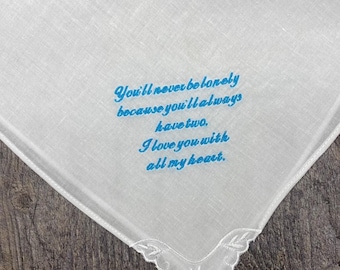 Custom Monogrammed Handkerchief, memorial handkerchief, embroidered handkerchief, wedding handkerchief
