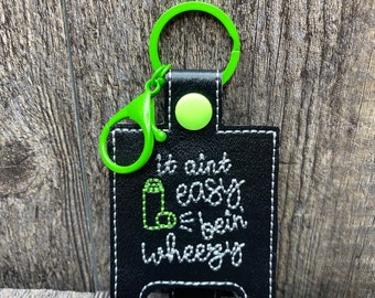 Ain't Easy Being Wheezy Personalized/monogrammed Asthma Inhaler Case, Kids Inhaler Case, Asthma Inhaler Holder, Inhaler Carrier, Inhalers