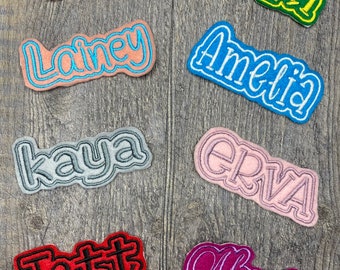 Embroidered name patch,Iron On Name Patch, Makeup bag Patch, hat Patches, Bag Patch, Travel Bag Patch, Name Patch for Gift