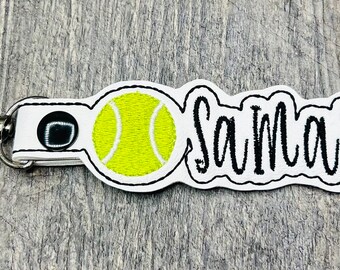 Custom tennis keychain, tennis team gifts, personalized tennis keychain, tennis coach gift, tennis team keychains