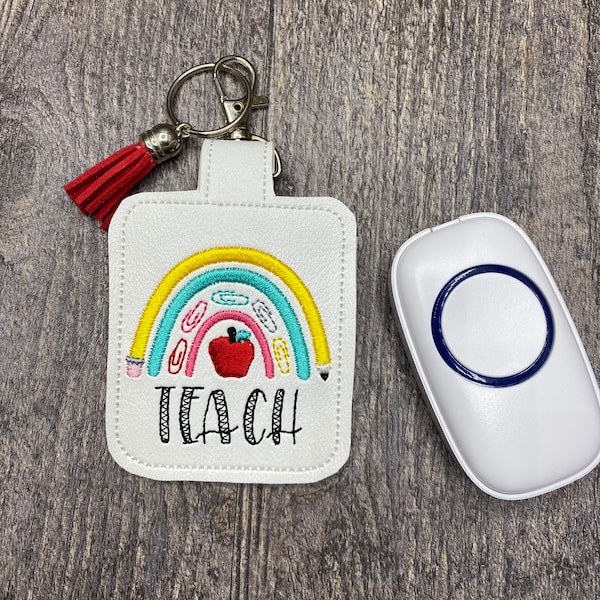 Boho Rainbow Teach Classroom Doorbell Holder, Class Bell Case Key Chain, Class Lanyard Accessory, Teacher Gift, Teacher Appreciation