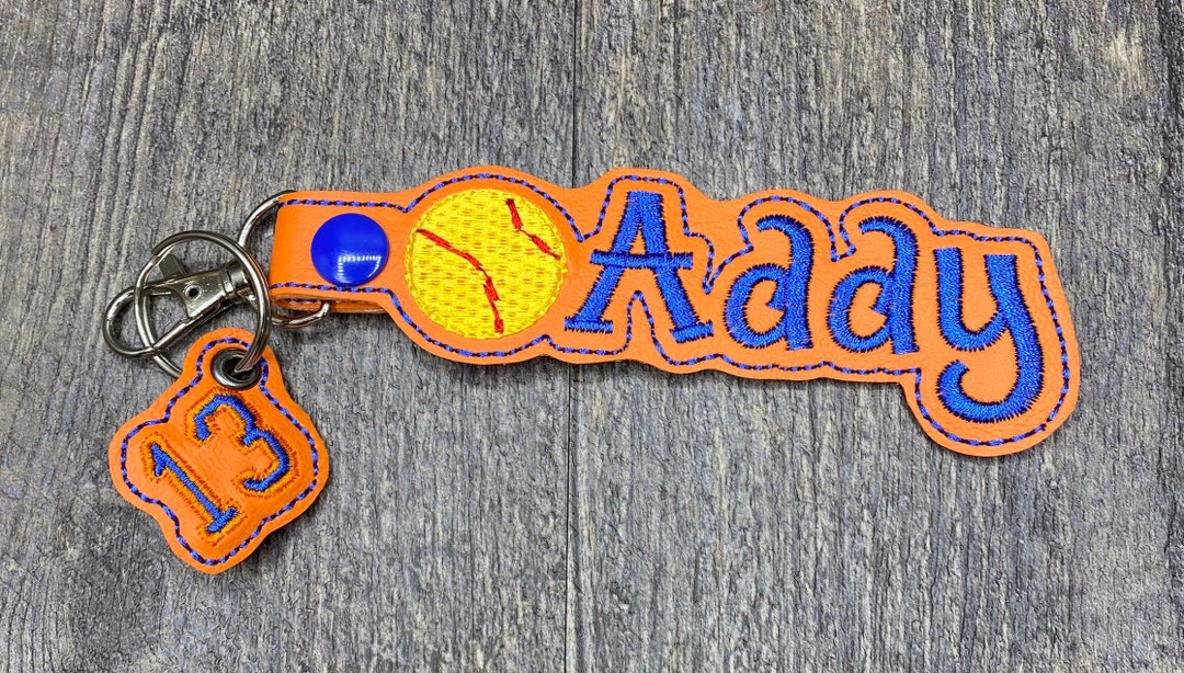 Custom Softball Keychain, Softball Team Gifts, Personalized Softball