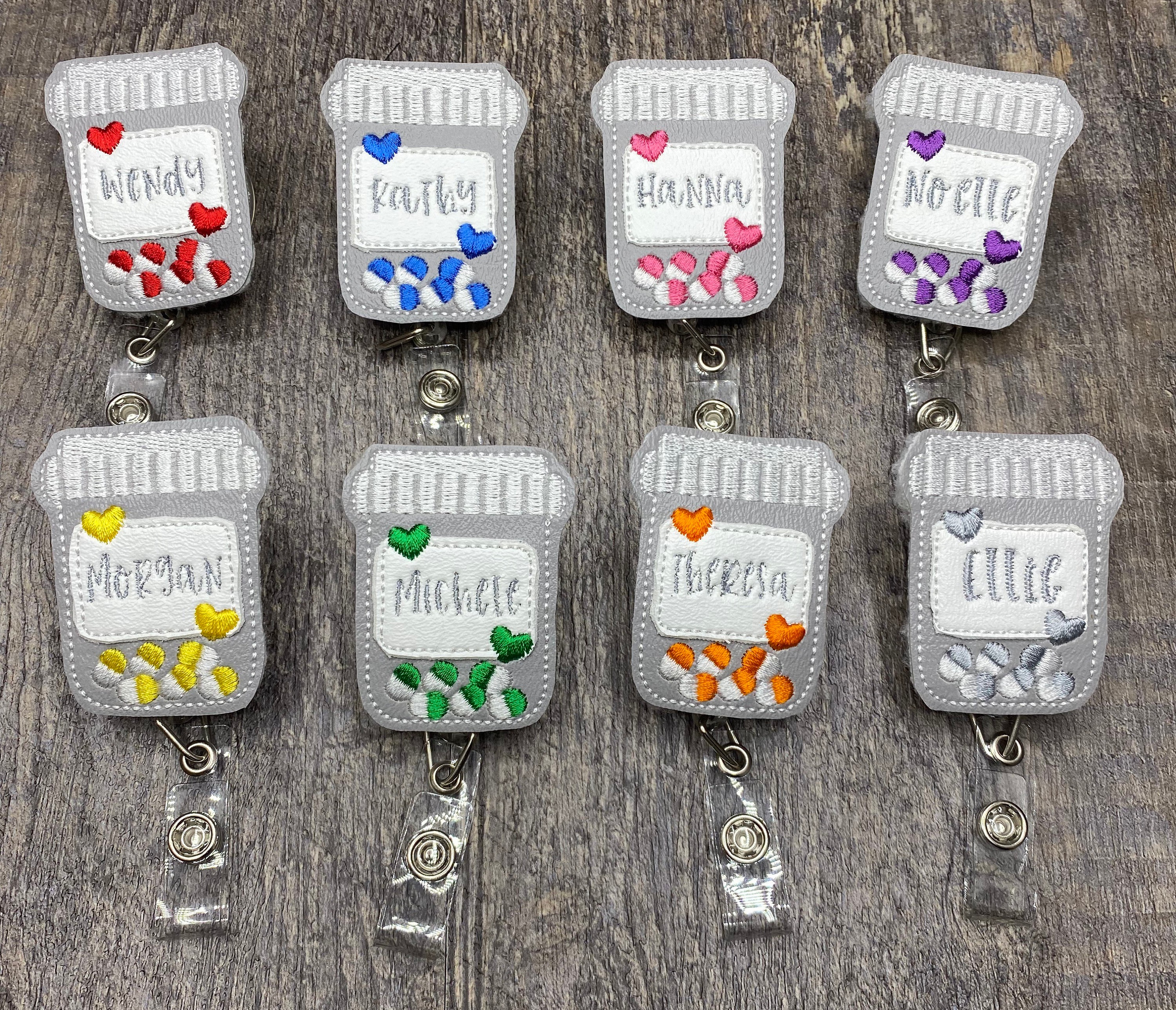Personalized Medicine Bottle Pharmacy Healthcare Badge Reel, pharmacist Badge Reel, Pharmacy tech Badge Reel, Healthcare Badge Reel, ID Badg