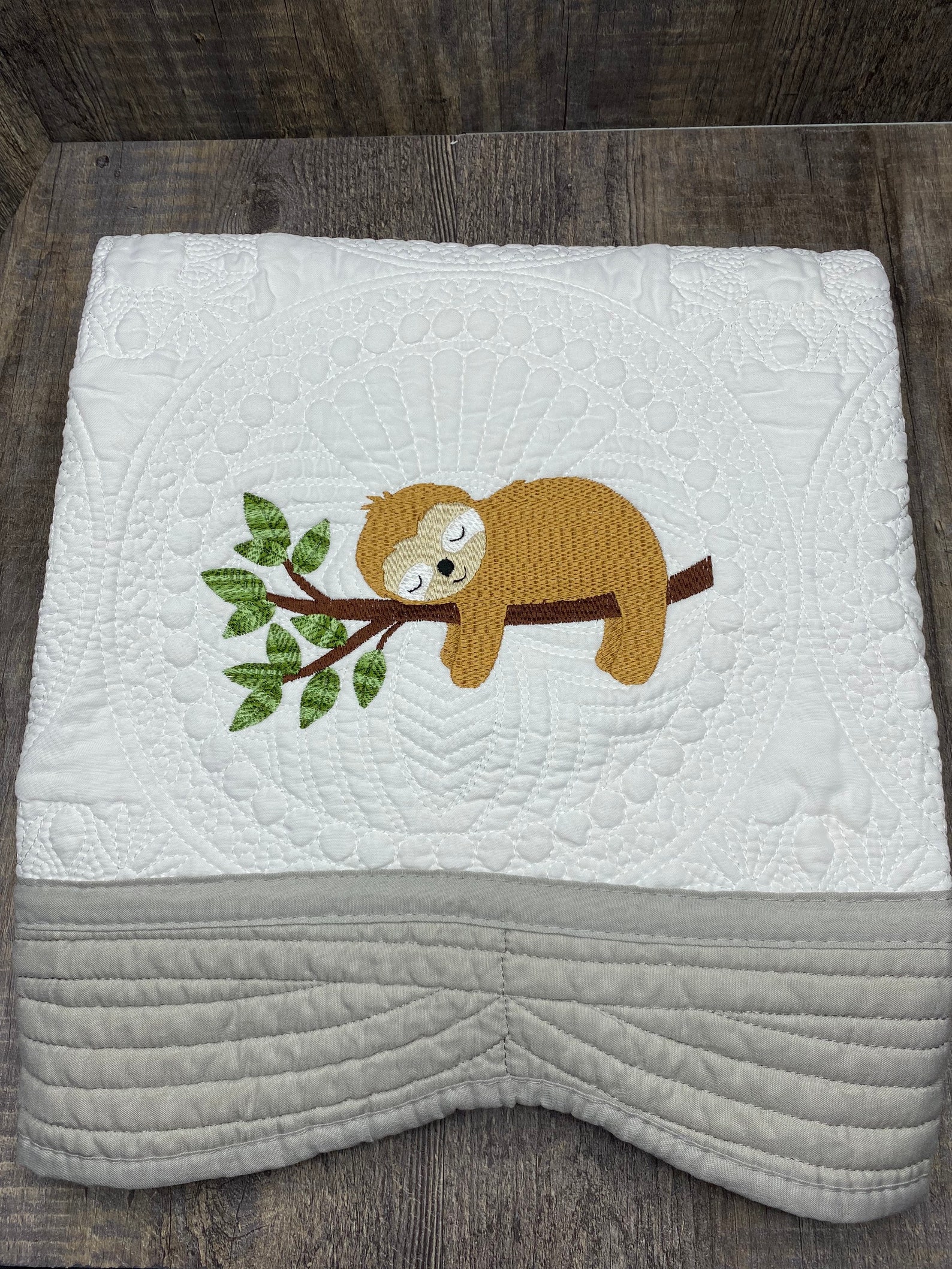 Sloth Heirloom Baby Quilt Sloth Baby Blanket Sloth Lover Etsy