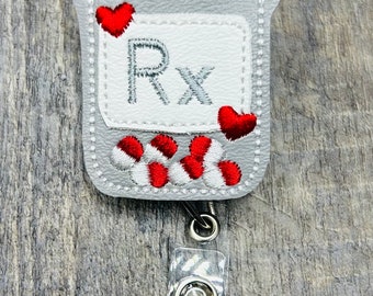 RX Medicine Bottle Pharmacy Healthcare Badge Reel, pharmacist Badge Reel, Pharmacy tech Badge Reel, Healthcare Badge Reel, ID Badg