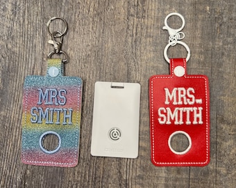 Centegix Alarm ID Badge Holder, Alarm Holder Key Ring, Personalized Notebook Paper Vertical ID Card Case, Lanyard Accessories, Teacher Gifts