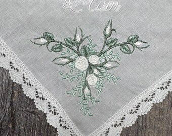 Custom Monogrammed Handkerchief, memorial handkerchief, embroidered handkerchief, wedding handkerchiefs
