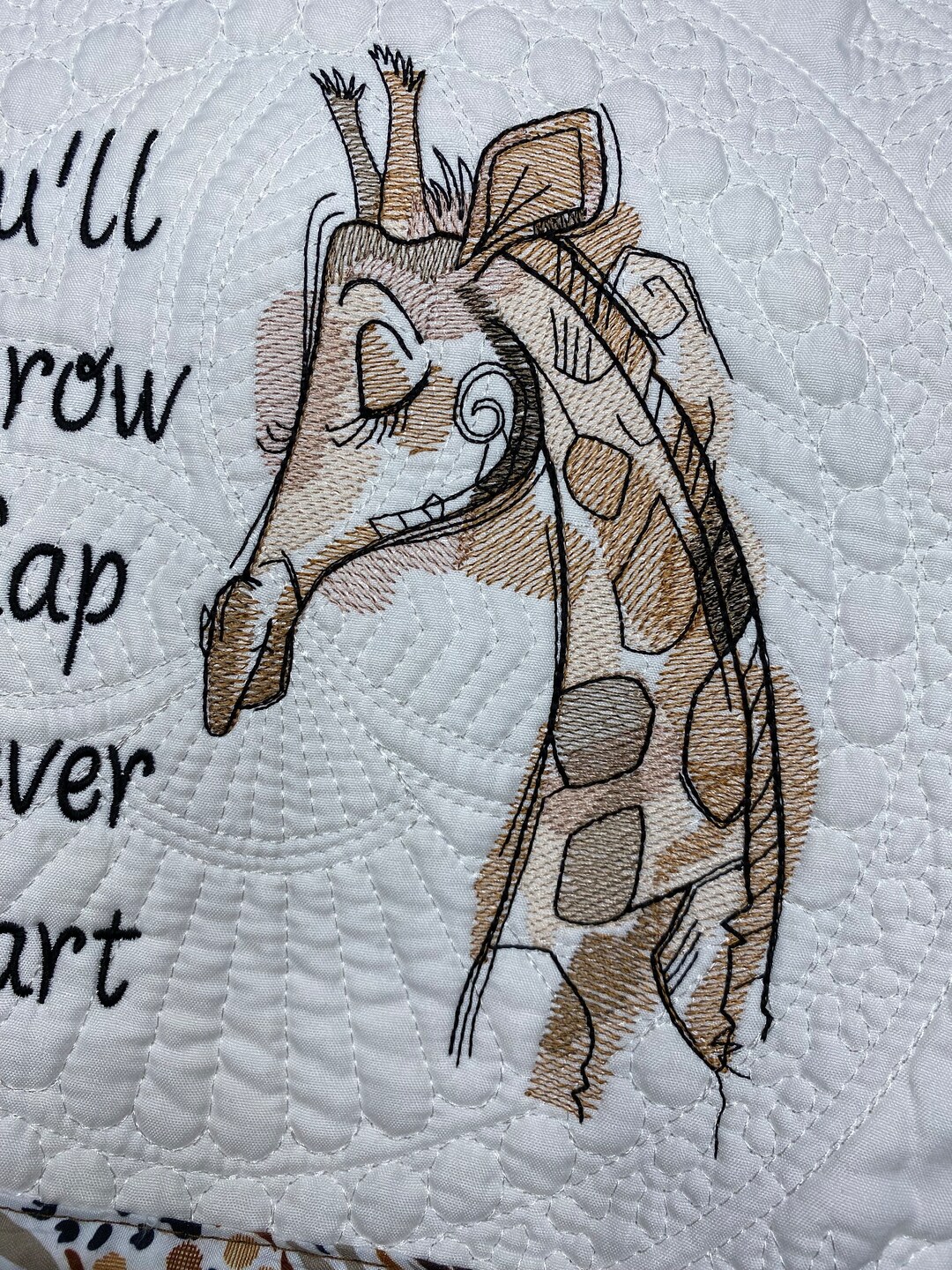 Giraffe Heirloom Personalized Baby Quilt, Giraffe Baby Blanket, Giraffe