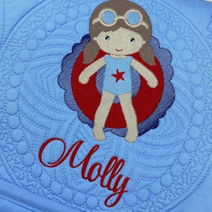 Girl on floatie Personalized Baby Quilt, Monogrammed Baby Gift, girl baby shower gift baby blanket, baby girl gift, water baby gift