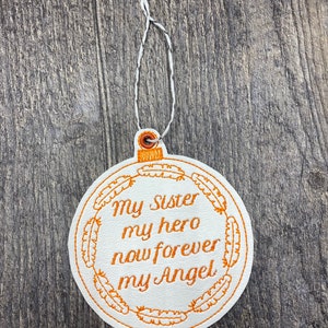 Angel ornament, Personalized Memory Ornament, Memorial Ornaments, memorial gift, bereavement gift, condolence gift, sister angel ornaments