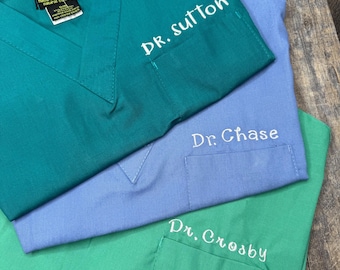 Personalized Embroidered kids' scrubs, kids' scrubs, pretend doctor scrubs, kids' doctor scrubs, custom kids' scrubs, kids' dress up scrubs