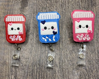 Medicine bottle Healthcare Badge Reel, Badge Reel, Nurse Badge Reel, Healthcare Badge Reel, ID Badge Reel, Nurse Gift, pharmacist badge reel