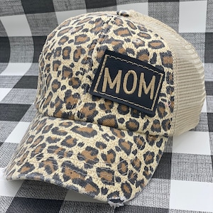 Mom hat, Mom trucker hat, mom baseball hat, mom leopard hat, Mother’s Day gift, Mom dad hat
