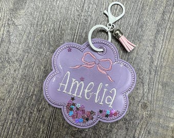 Custom Croquettes Personalized Monogrammed Bag Tags, Backpack Tags, Luggage Tags, Kids' Backpack Tags, kids' glitter bag tag