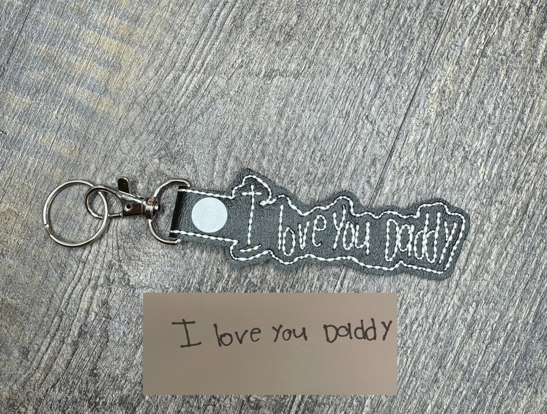 Personalized Embroidered Picture Outline Keychain, Kids’ Artwork ...