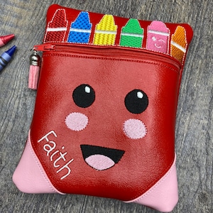 Crayon bag, crayon holder, kids art supplies bag, crayon box, crayon organizer, art bag, kids crayon keeper, Crayon holder