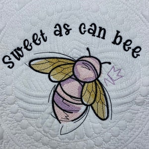 Sweet as can bee Heirloom Personalized Baby Quilt Blanket Monogrammed Baby Gift embroidered quilt heirloom baby blanket