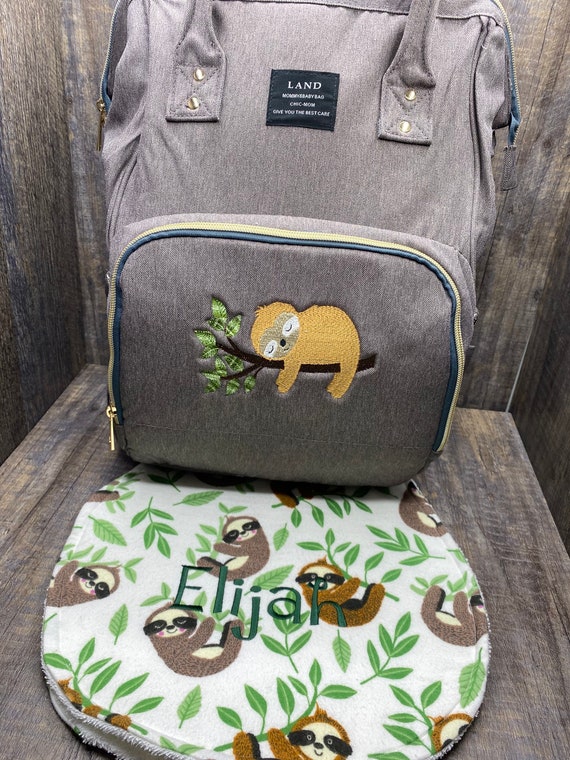 Sloth land Diaper Bag Backpack Monogrammed Diaper Bag 