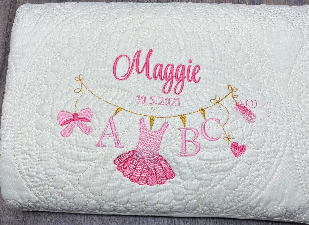 Ballerina Leotard Heirloom Personalized Baby Quilt Blanket Etsy