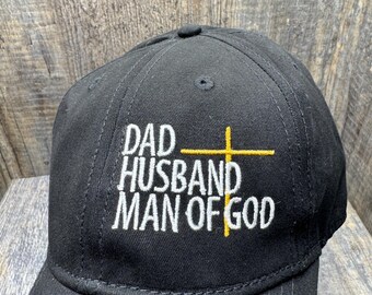 Dad husband man of God hat, Christian hat, dad hat, father gift, Father’s Day present, dad gifts, religious dad hats