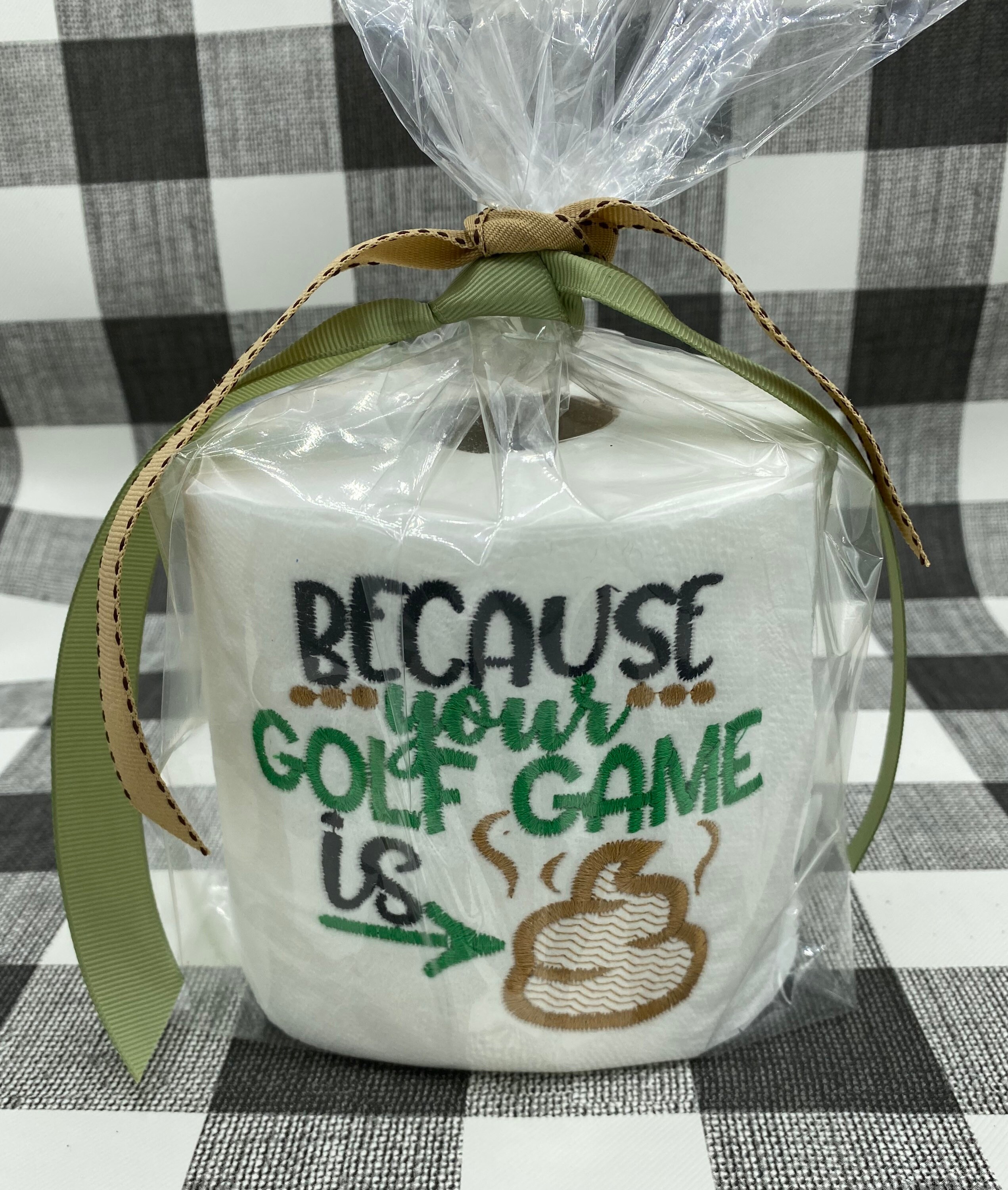 Because Your Golf Game Is... Embroidered Toilet Paper Gag - Etsy