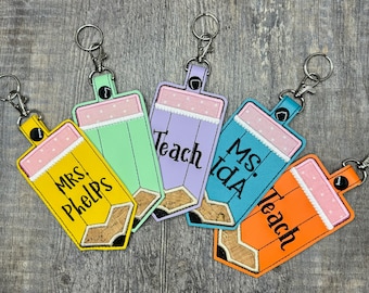 Personalized Teacher ID badge holder, luggage tag, teacher gift, teacher appreciation gift, pencil backpack tag, bag tag, pencil bag tags