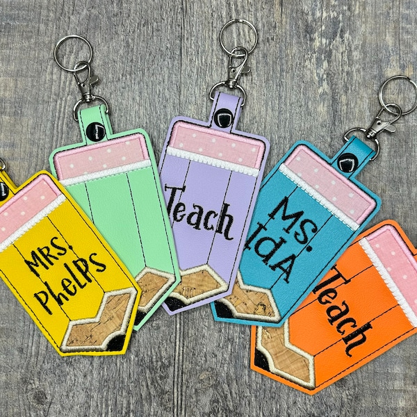 Personalized Teacher ID badge holder, luggage tag, teacher gift, teacher appreciation gift, pencil backpack tag, bag tag, pencil bag tags