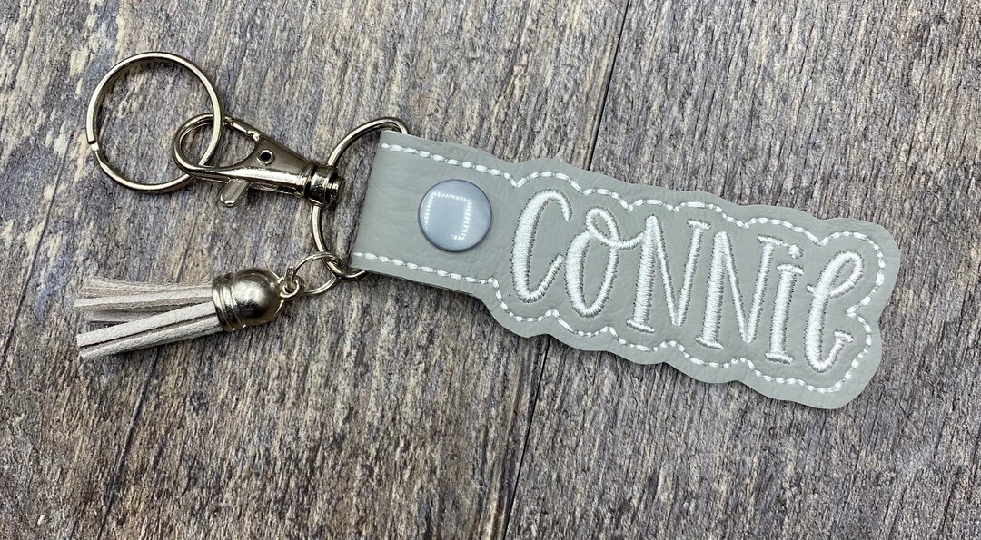 Name Tag Keychain, Embroidered Name Keychain, Backpack Tag, Personalized Keychain, Backpack