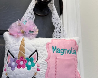 Unicorn Custom tooth fairy pillow, girls' tooth fairy pillow, boys' tooth fairy pillow, personalized tooth fairy pillow, tooth fairy pillow