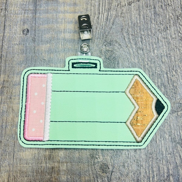 Personalized Teacher ID badge holder, luggage tag, teacher gift, teacher appreciation gift, pencil backpack tag, bag tag, pencil bag tag