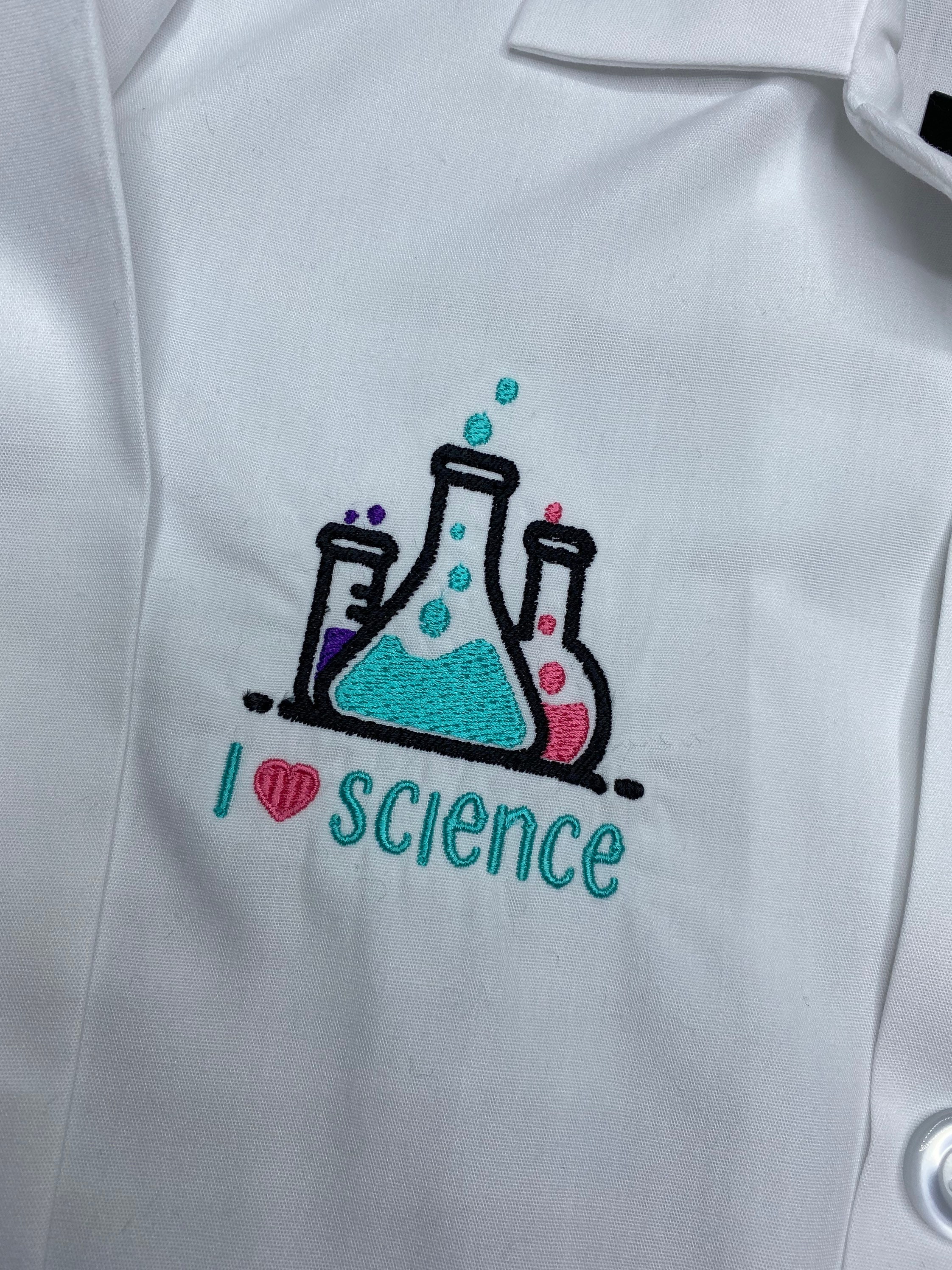 Adult Custom Lab Coat, Embroidered Personalized Science Teacher Lab ...