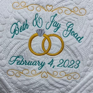Wedding Lap quilt, wedding quilt, wedding throw, monogrammed wedding gift, keepsake quilt, wedding present, custom wedding gifts, custom wed