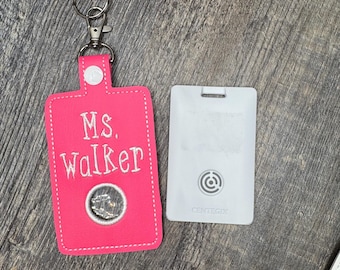 Centegix Alarm ID Badge Holder, Alarm Holder Key Ring, Personalized Centegix Vertical ID Card Case, Lanyard Accessories, Teacher Gift
