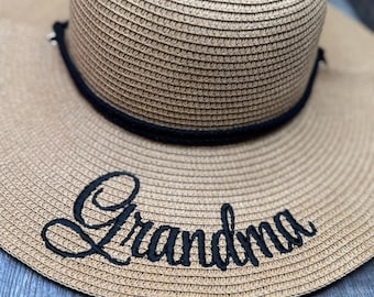 Black Floppy Sun Hat W/Seashell Trim Wide Brim INC Coastal Grandma NWT Wide Brim Floppy Sun Hat Natural Straw Striped Coastal  main image 3