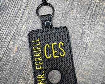 Centegix Alarm ID Badge Holder, Alarm Holder Key Ring, Personalized Notebook Paper Vertical ID Card Case, Lanyard Accessories, Teacher Gift