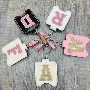 Monogrammed Classroom Doorbell Holder, Class Bell Case Key Chain, Class Lanyard Accessory, Teacher Gift, Teacher Appreciation, initial doorb