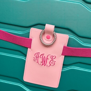 Monogrammed Embroidered Luggage/Backpack Tag, oversized luggage tag, suitcase identification tag, luggage strap, custom luggage straps